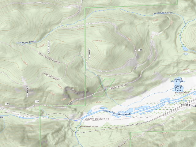USGS topographic map of Gilpin County