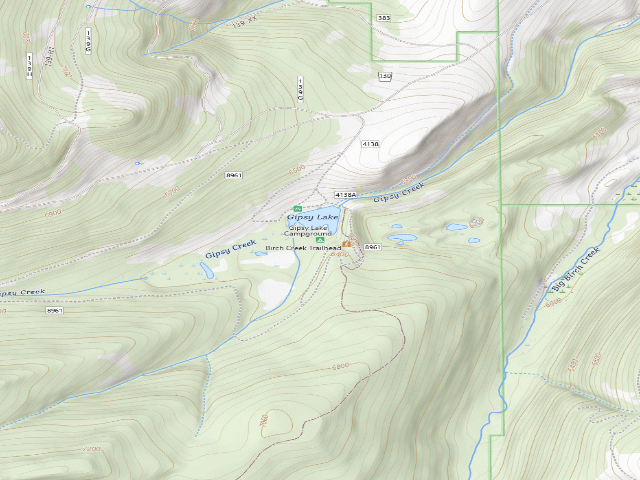 USGS topographic map of Gipsy Lake Campground