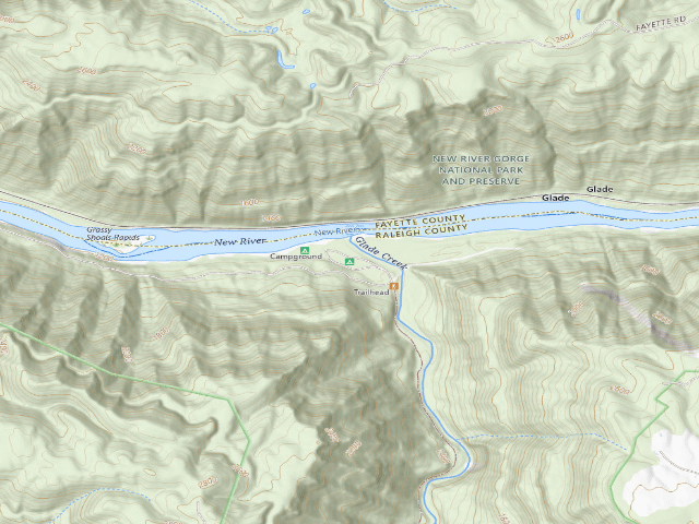 USGS topographic map of Glade Creek Campground