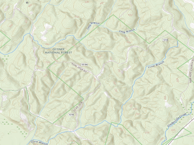 USGS topographic map of Gladesville Campground