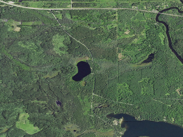 Aerial image of Glidden Lake State Forest Campground