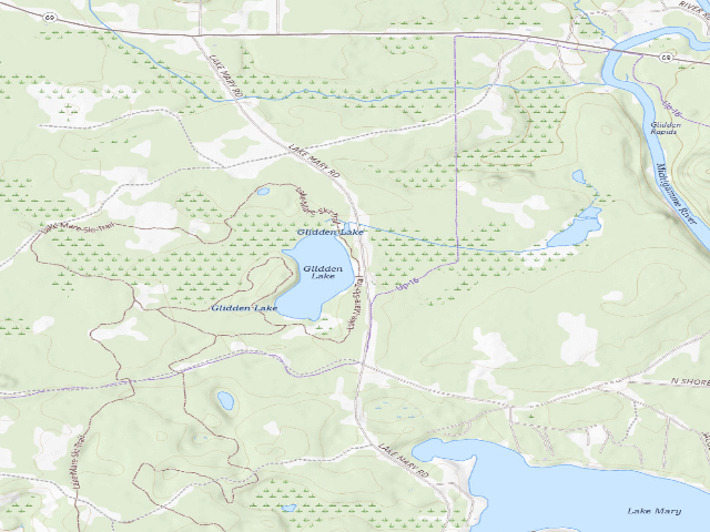 USGS topographic map of Glidden Lake State Forest Campground