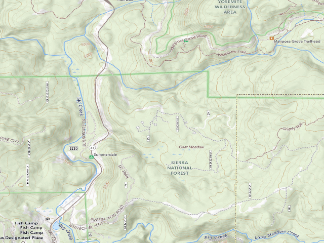 USGS topographic map of Goat Meadow Dispersed Campsite