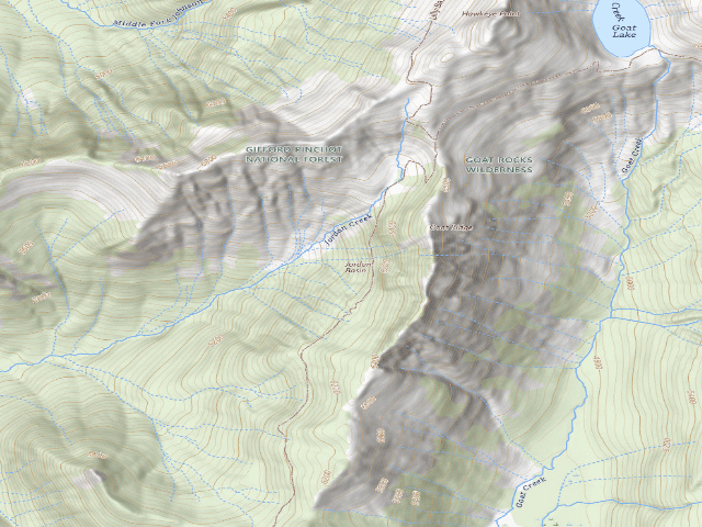 USGS topographic map of Goat Ridge Trail Dispersed Camping