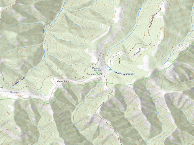 USGS topographic map of Godman Campground