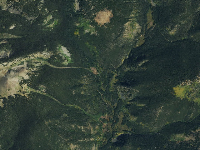 Aerial image of Gold Creek Campground