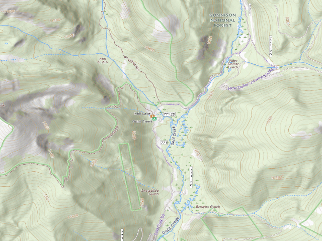 USGS topographic map of Gold Creek Campground