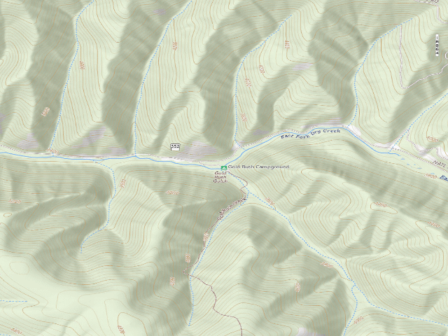 USGS topographic map of Gold Rush Campground