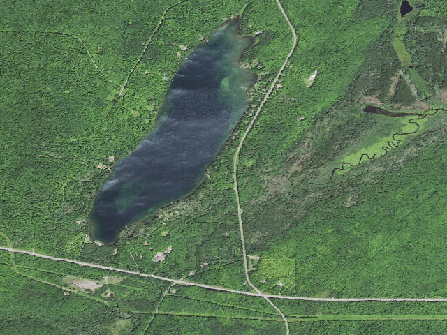 Aerial image of Golden Lake Camp