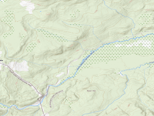 USGS topographic map of Goldsmith Road Campsite [DEC #15670] (Chazy Highlands Wild Forest)