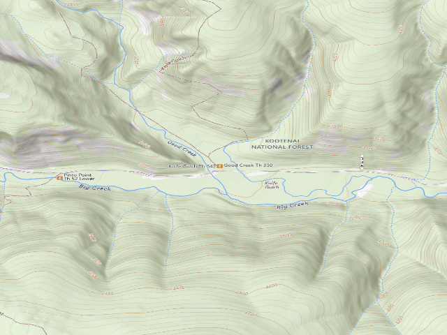 USGS topographic map of Good/Knife Ths Dispersed Site