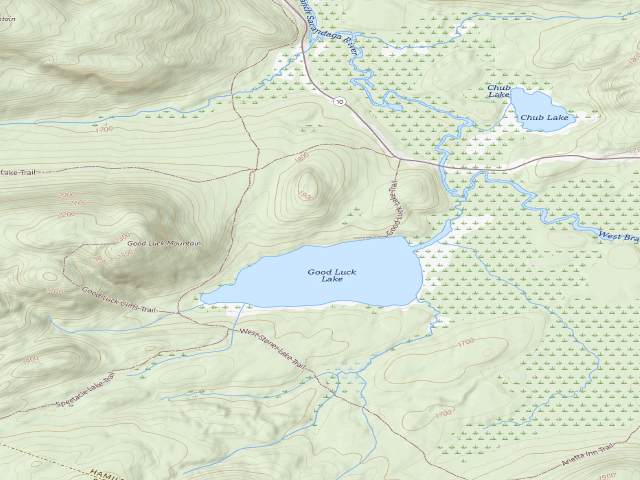 USGS topographic map of Good Luck Lake #2 (Ferris Lake Wild Forest)