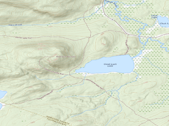 USGS topographic map of Good Luck Lake #3 (Ferris Lake Wild Forest)