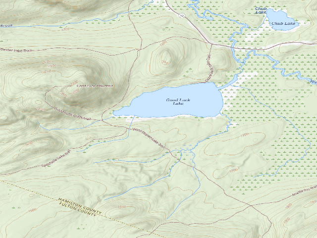 USGS topographic map of Good Luck Lake #4 (Ferris Lake Wild Forest)