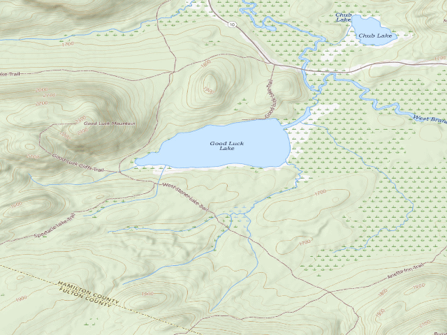 USGS topographic map of Good Luck Lake #5 (Ferris Lake Wild Forest)