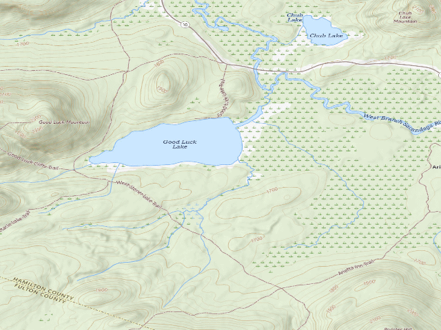 USGS topographic map of Good Luck Lake #6 (Ferris Lake Wild Forest)