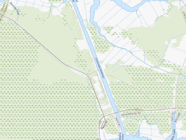 USGS topographic map of Goose Creek Game Land camping area #1