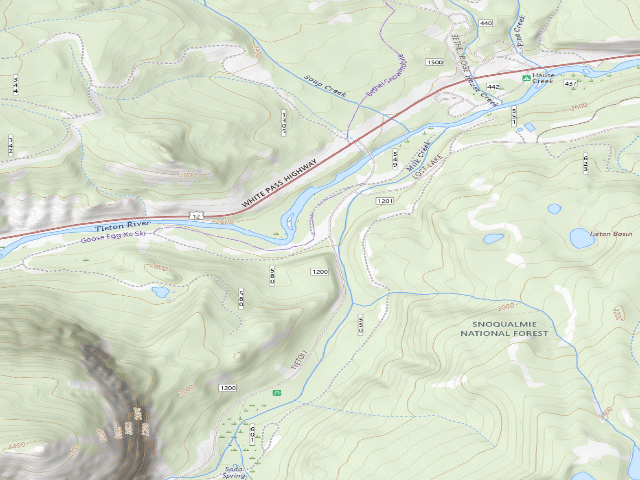 USGS topographic map of Goose Egg / Tieton River Launch