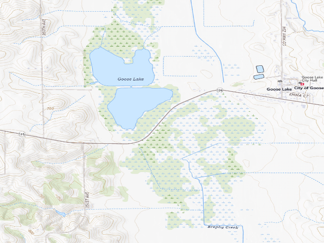 USGS topographic map of Goose Lake (Clinton) WMA