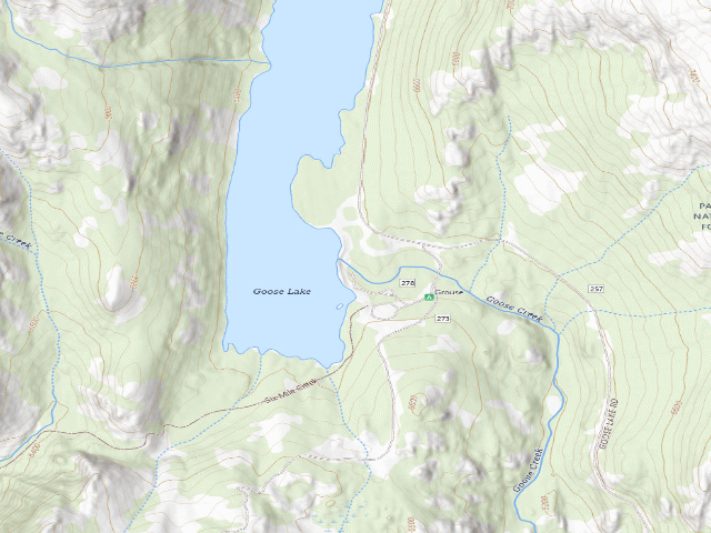 USGS topographic map of Goose Lake Dispersed