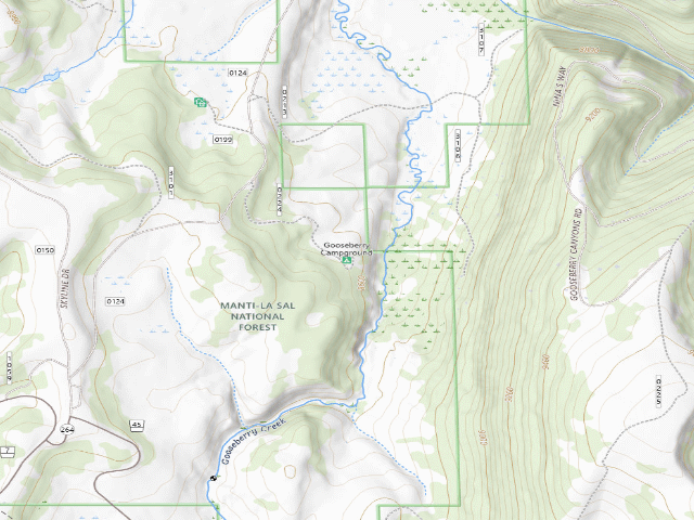 USGS topographic map of Gooseberry Campground