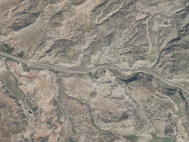Aerial image of Gooseberry I-70 Trailhead