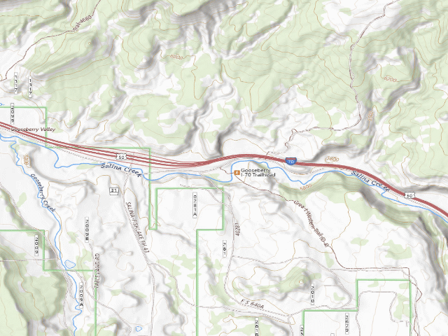 USGS topographic map of Gooseberry I-70 Trailhead
