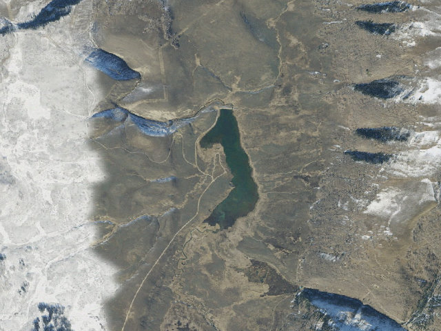 Aerial image of Gooseberry Reservoir Campground