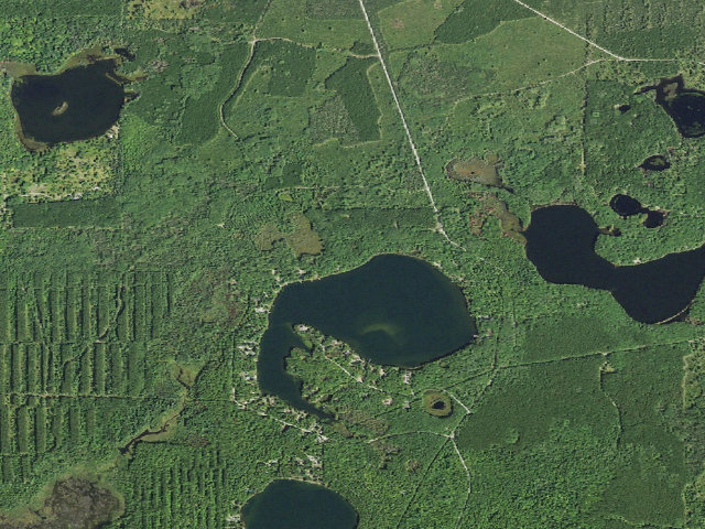 Aerial image of Gooseneck Lake Camping Area