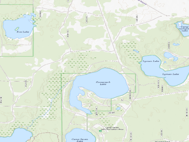 USGS topographic map of Gooseneck Lake Camping Area