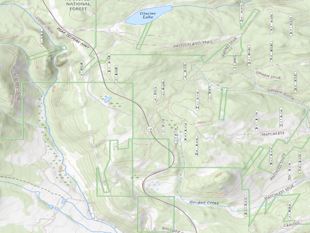 USGS topographic map of Gordon Gulch