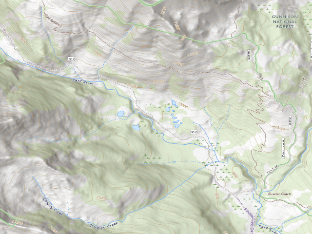 USGS topographic map of Gothic Designated Camping Area