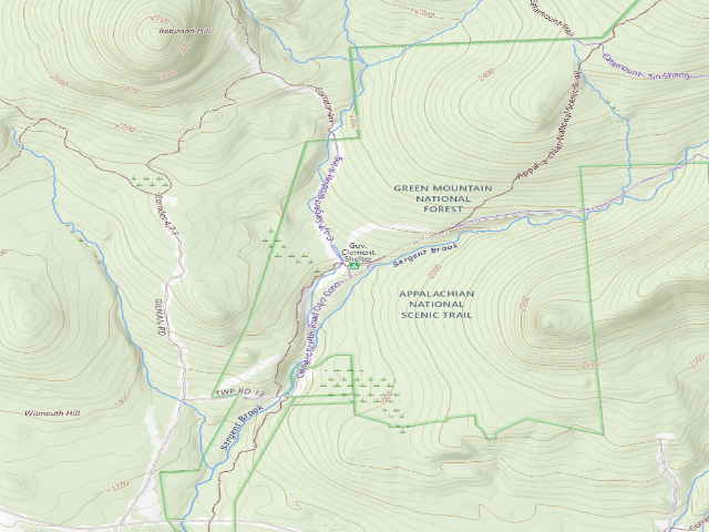 USGS topographic map of Gov. Clement Shelter