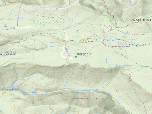 USGS topographic map of Government Meadows Horse Camp