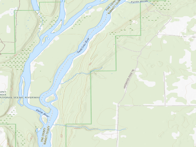 USGS topographic map of Governor Knowles State Forest - Brandt Pines Backpack Campsite (free, permit required)