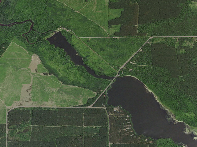 Aerial image of Governor Knowles State Forest - Clam River Backpack Site (free, permit required)