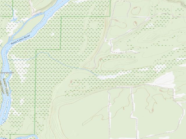 USGS topographic map of Governor Knowles State Forest - Lost Creek Backpack Site (free, permit required)