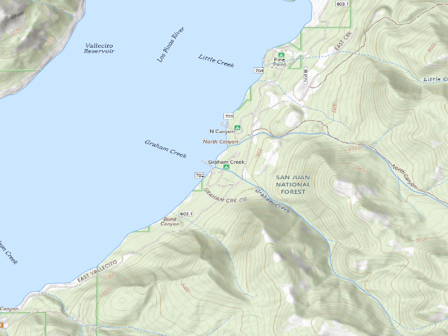 USGS topographic map of Graham Creek Campground