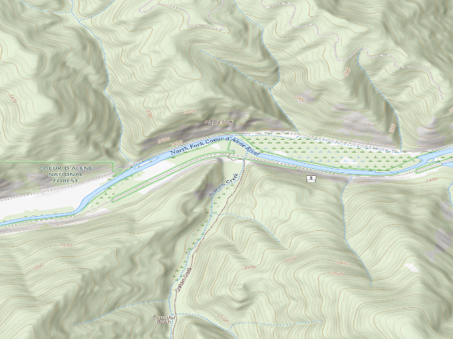 USGS topographic map of Graham Creek Trailhead Side #1
