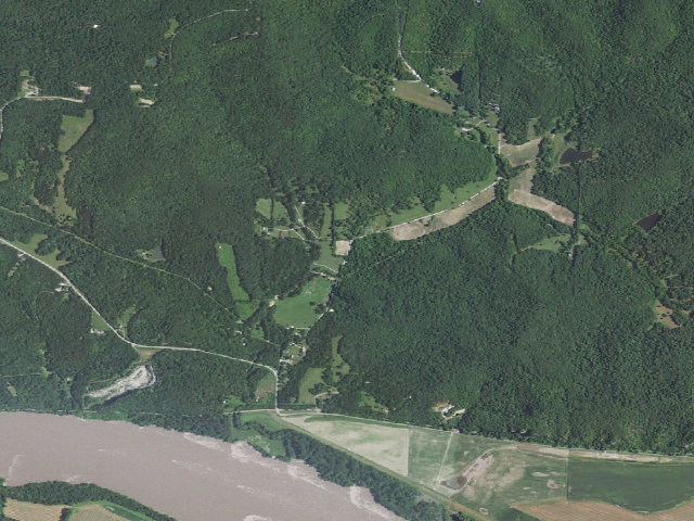 Aerial image of Grand Bluffs Conservation Area