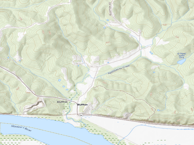 USGS topographic map of Grand Bluffs Conservation Area