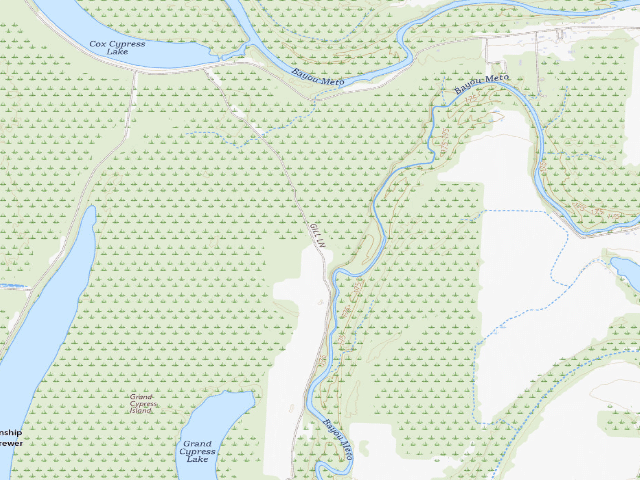 USGS topographic map of Grand Cypress Access Camping Area