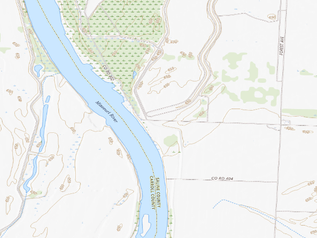 USGS topographic map of Grand Pass Conservation Area
