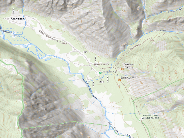 USGS topographic map of Grandjean Campground