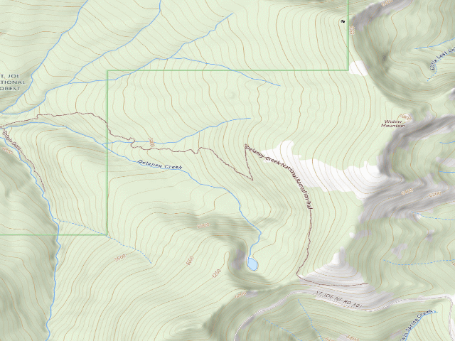 USGS topographic map of Grandmother Mountain Wilderness Study Area