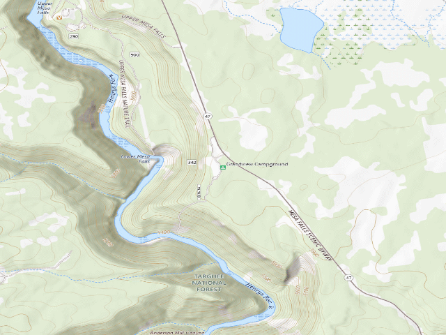 USGS topographic map of Grandview Campground