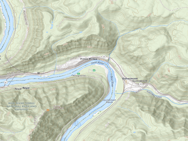 USGS topographic map of Grandview Sandbar Campground