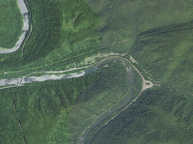 Aerial image of Grandview Sandbar Walk-In Campground