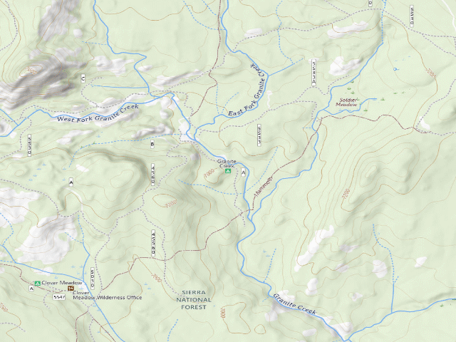 USGS topographic map of Granite Creek