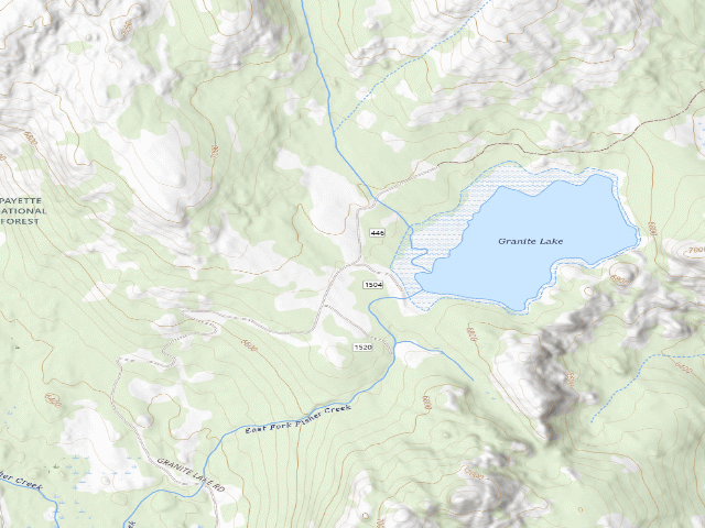 USGS topographic map of Granite Lake Dispersed